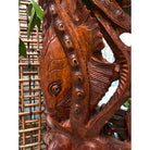 Octopus (He'e) Carving with Fish | Sea Life 40"