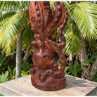 Octopus (He'e) Carving with Fish | Sea Life 40"