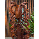 Octopus (He'e) Carving with Fish | Sea Life 40"