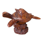Hand-Carved Hawaiian Sea Turtle with Ke Iki 10"