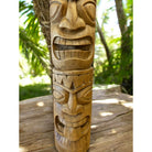 Warrior and Strength Tiki Totem | Hawaiian Décor 20" (Natural)