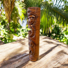 Warrior and Strength Tiki Totem | Hawaiian Décor 20" (Stained)