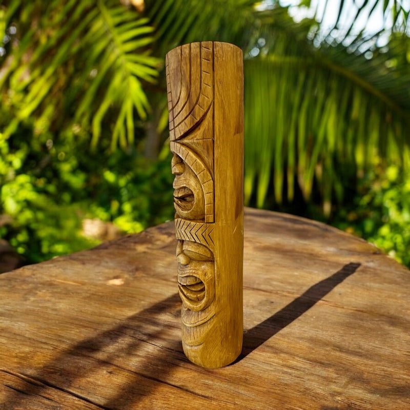 Love and Ocean Hawaiian Totem | Oak Stained 20"