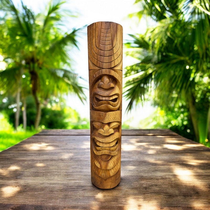 Love and Ocean Tiki Totem | Hawaiian Decor 32"