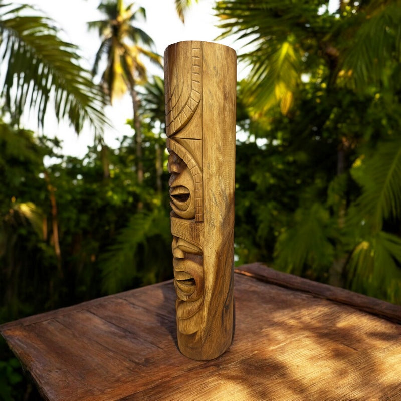 Love and Ocean Tiki Totem | Hawaiian Decor 32"