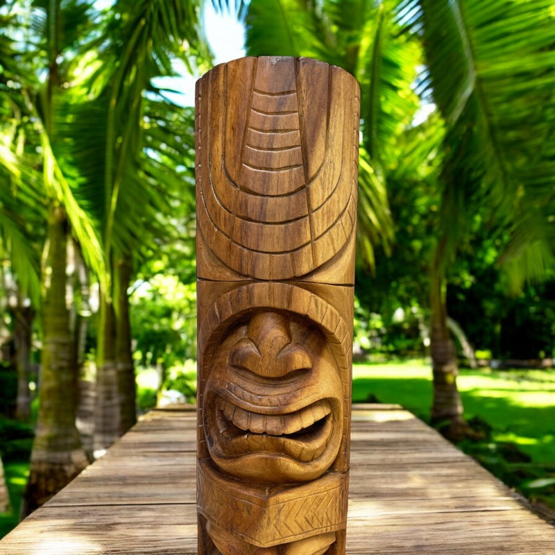 Love and Ocean Tiki Totem | Hawaiian Decor 32"