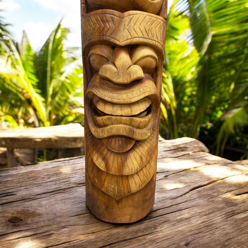 Love and Ocean Tiki Totem | Hawaiian Decor 32"