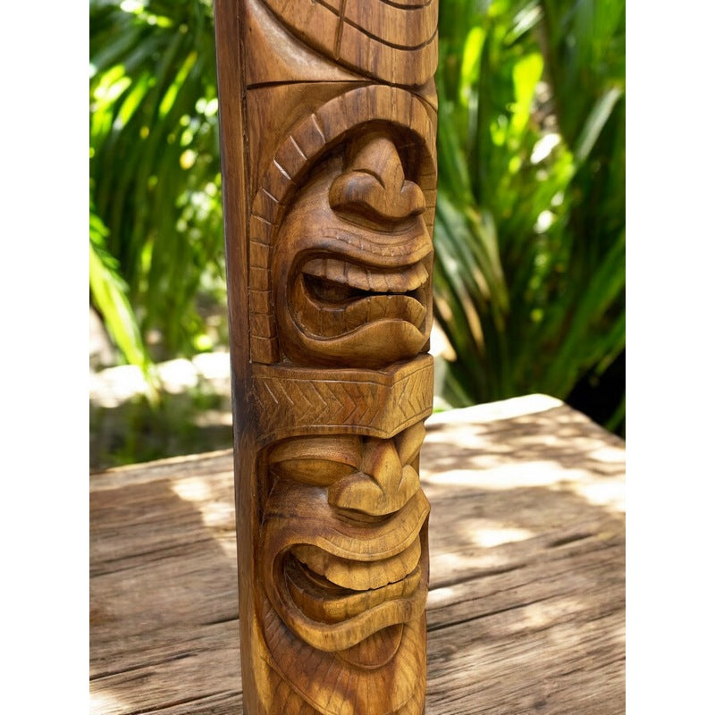 Love and Ocean Tiki Totem | Hawaiian Decor 32"