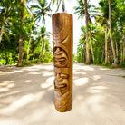 Love and Ocean Tiki Totem | Hawaiian Decor 32" (Stained)