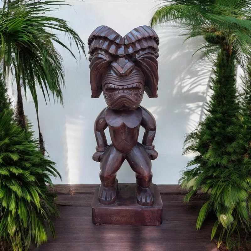 Ku | Traditional Hawaiian Museum Tiki  20"