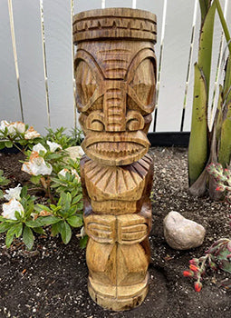 Marquesas Totem Natural Wood | Polynesian Art 20" - Makana Hut