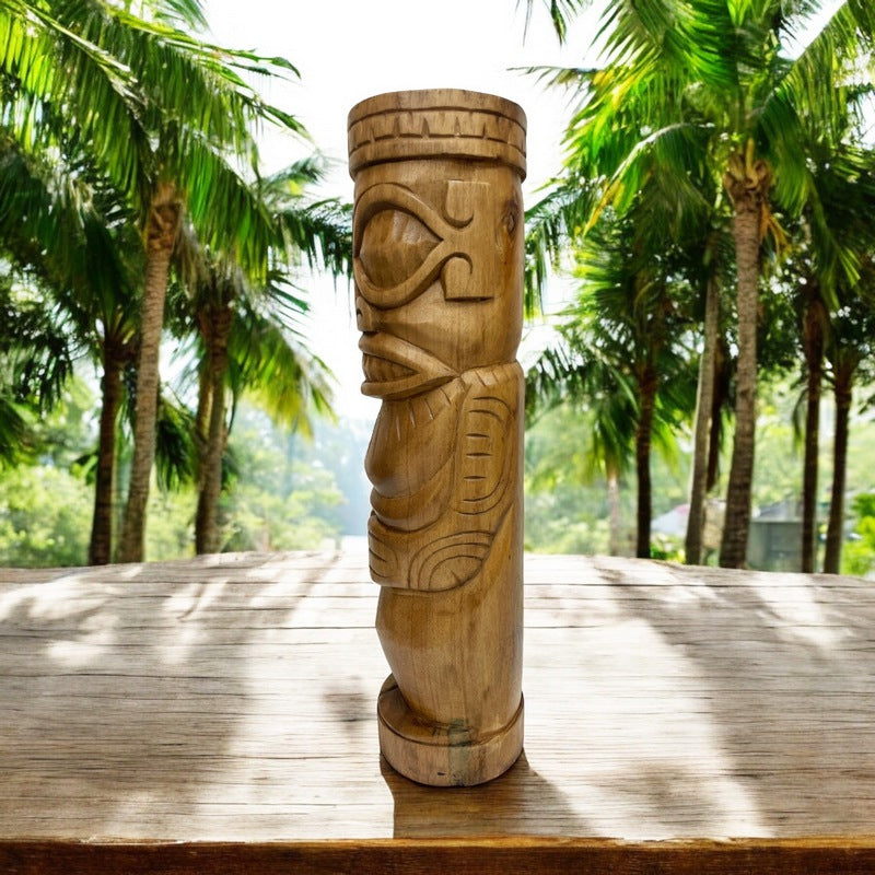 Marquesas Totem Natural Wood | Polynesian Art 20"