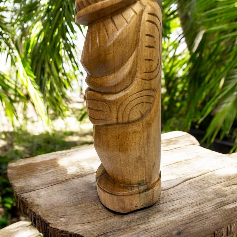 Marquesas Totem Natural Wood | Polynesian Art 20"