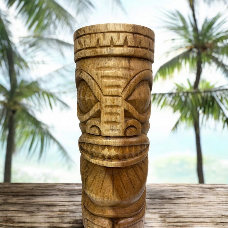 Marquesas Totem Natural Wood | Polynesian Art 20"