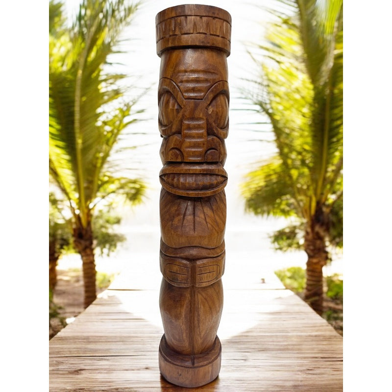 Marquesas Totem Natural Wood | Polynesian Art 32"