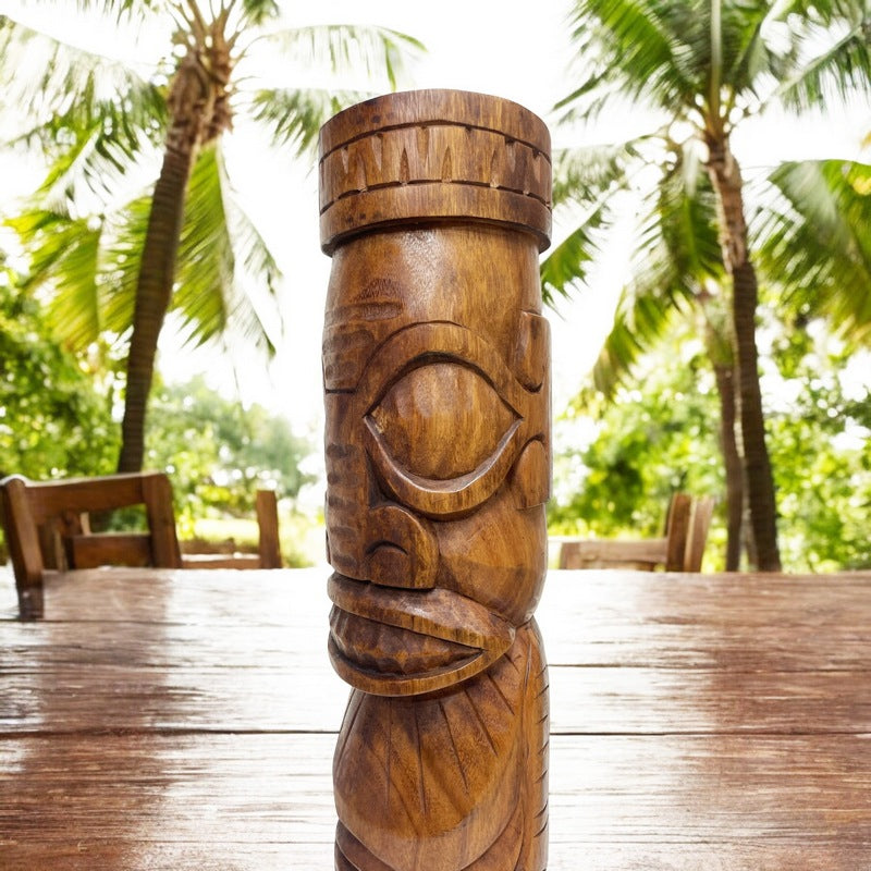 Marquesas Totem Natural Wood | Polynesian Art 32"