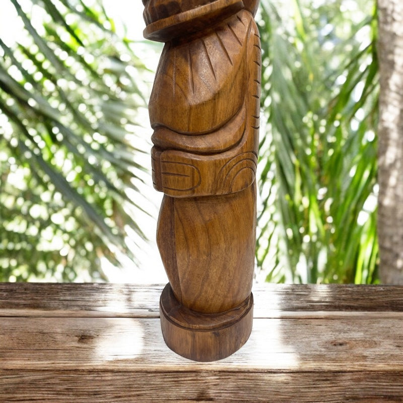 Marquesas Totem Natural Wood | Polynesian Art 32"