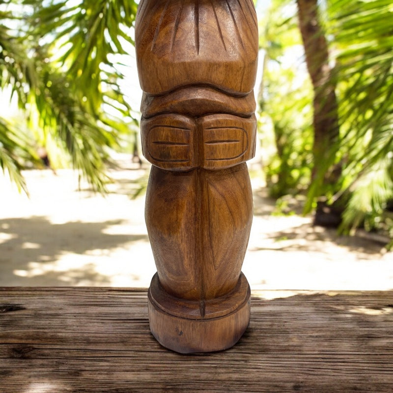 Marquesas Totem Natural Wood | Polynesian Art 32"