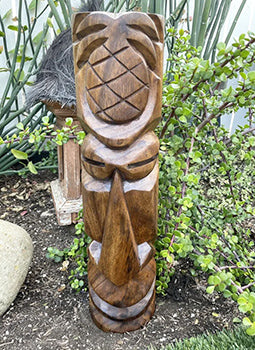 Ho'okipa Hawaiian Totem | Dark Wood 20 Inch - Makana Hut