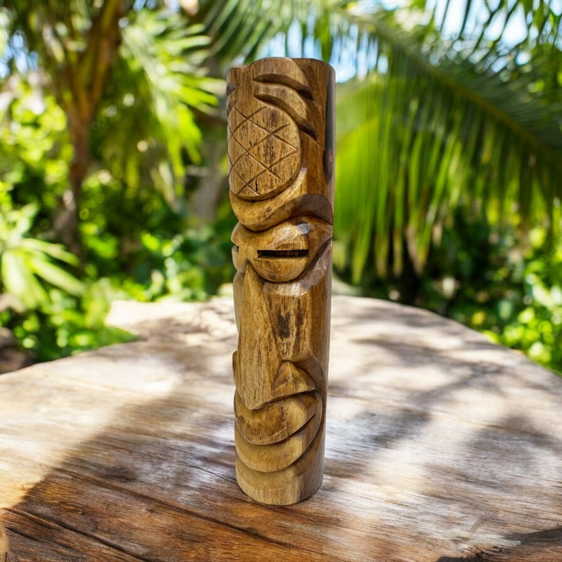 Ho'okipa Hawaiian Totem | Natural Wood 20"