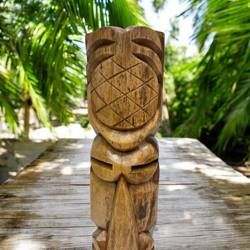 Ho'okipa Hawaiian Totem | Natural Wood 20"