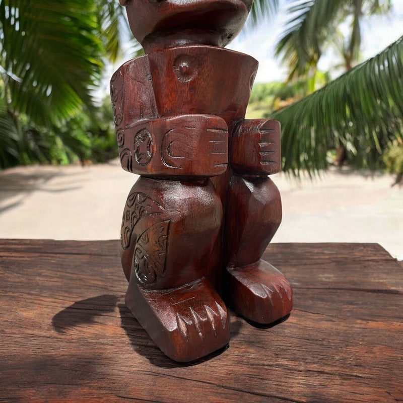 Tahitian Tiki Figure | Stained 12"