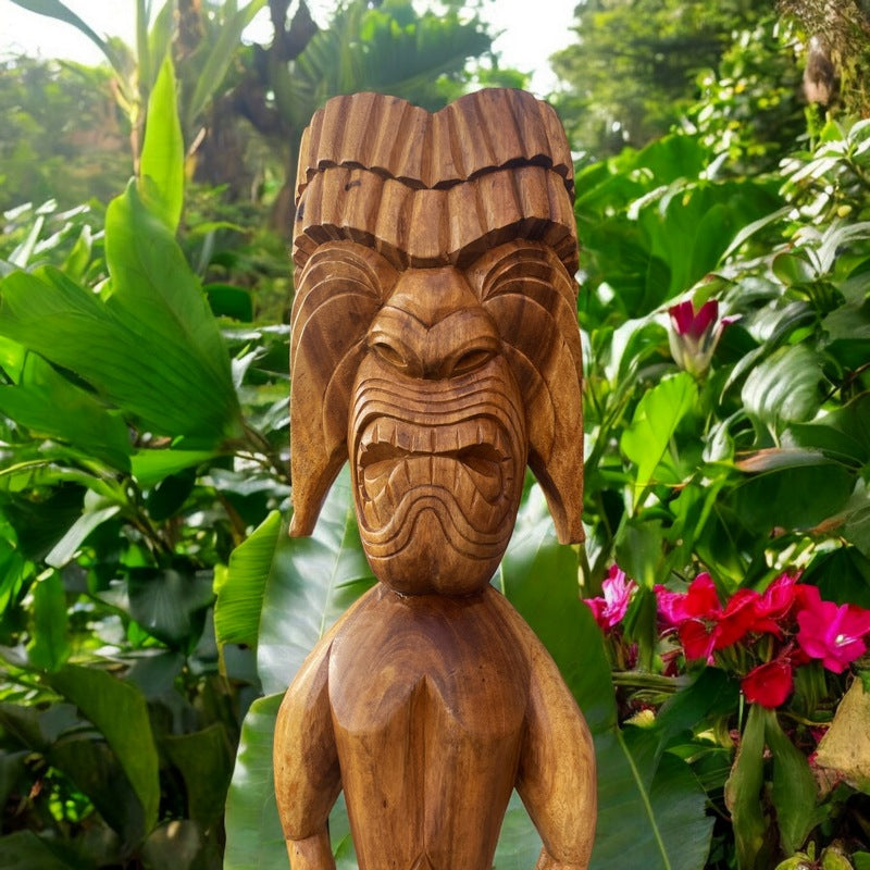 Ku & Kane Hawaiian Tiki Statue Wall Sculpture Mask Tropical Tiki Bar Decor hotsell 40