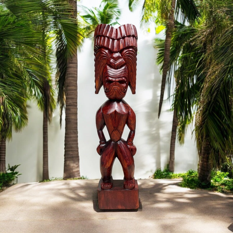 Ku | Traditional Hawaiian Tiki 40" (Bombay Mahogany)