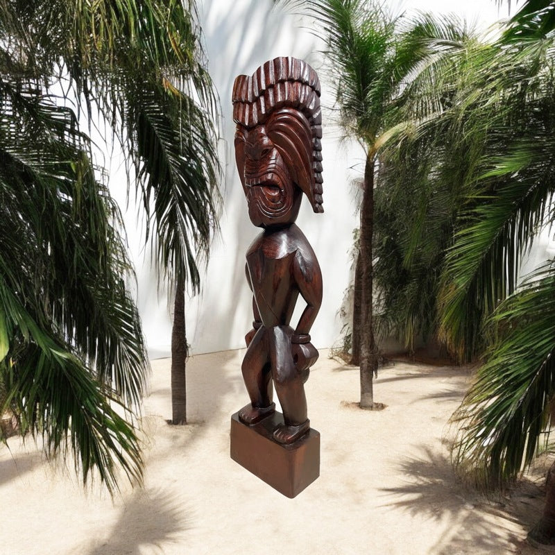 Ku | Traditional Hawaiian Tiki 40" (Mahogany)