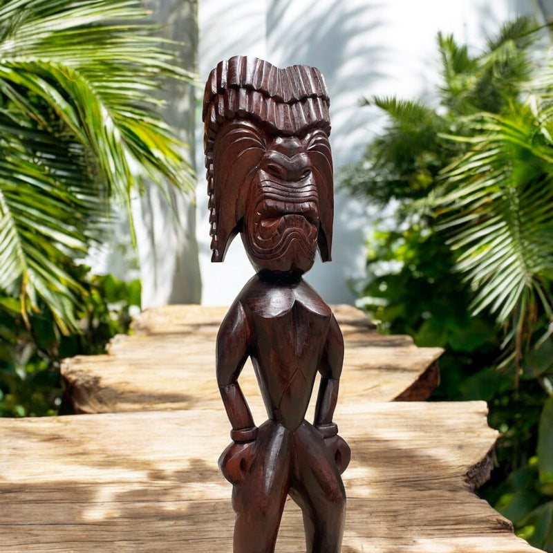 Ku | Traditional Hawaiian Tiki 40" (Mahogany)