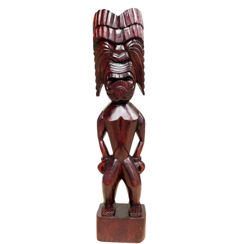 Ku | Traditional Hawaiian Tiki 40" (Red Mahogany)