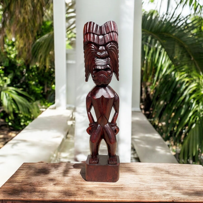 Ku | Traditional Hawaiian Tiki 40" (Red Mahogany)