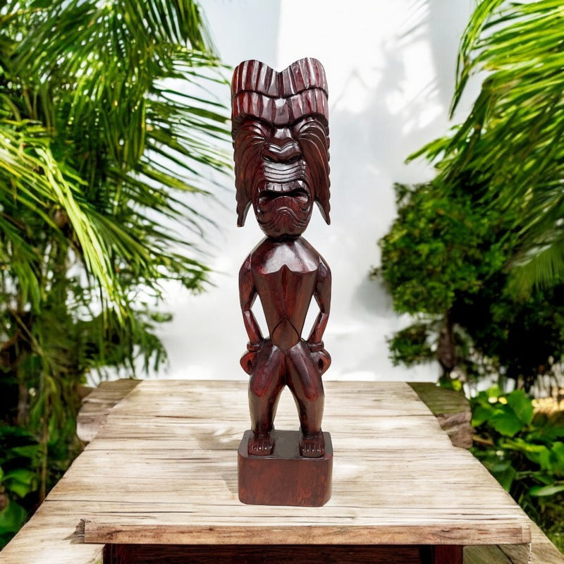 Ku | Traditional Hawaiian Tiki 40" (Red Mahogany)