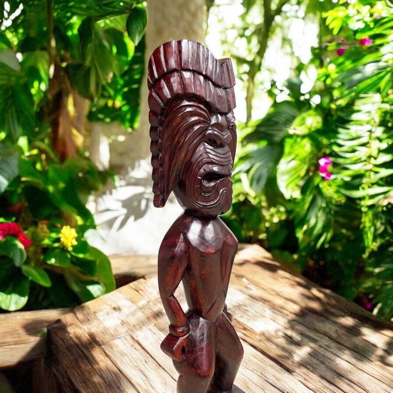 Ku | Traditional Hawaiian Tiki 40" (Red Mahogany)