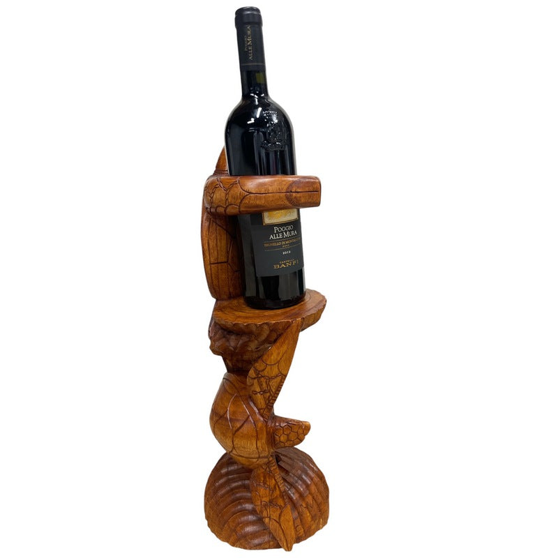 Turtle Wine Bottle Holder, Nautical Décor, Freestanding Tabletop