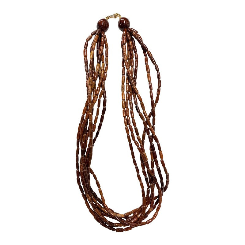 7 Strand Koa Rice Bead Necklace