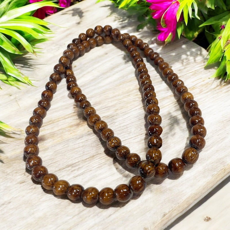 Hawaiian Koa Wood Necklace or Bracelet 32" | 8mm Beads