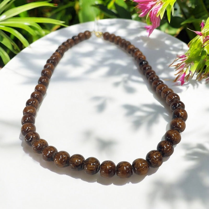 Hawaiian Koa Wood Necklace | 8mm Beads – Makana Hut