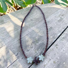 Koa Sea Turtle & Bone Plumeria Necklace 18"
