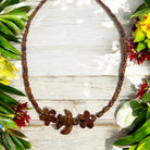 Sea Turtle & Plumeria | Koa Wood Necklace