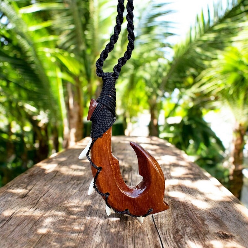 Hawaiian Koa Makau | Fish Hook Necklace