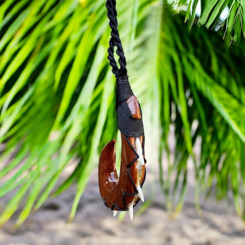 Hawaiian Koa Makau | Fish Hook Necklace