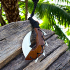 Hawaiian Koa and Bone Makau | Fish Hook Necklace