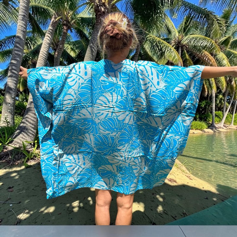 Beach Cover-Up | Monstera Leaves OCEAN
