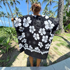 Beach Cover-Up | Hawaiian Flowers BLACK