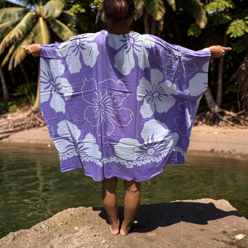 Beach Cover-Up | Hawaiian Flowers PURPLE