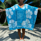 Beach Cover-Up | Hawaiian Flowers AQUA