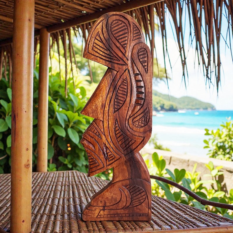 Polynesian Carved Wall Plaque 16"