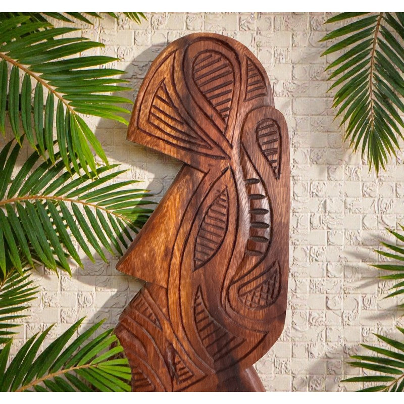 Polynesian Carved Wall Plaque 16"