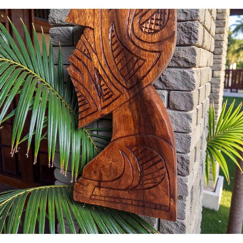 Polynesian Carved Wall Plaque 16"